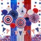 July 4th Patriotic Party Decoration Set, Fourth of July Red White Blue Paper Fans, USA American Flag Pennant, PomPomPoms Flower, Foil Tassel Curtains, Star Ribbon, Independence Day Party Supplies